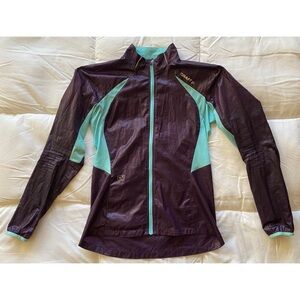 Craft Purple & Aqua Packable Cycling Wind Jacket EUC M